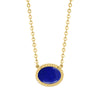 Gold Over Sterling Silver 2.20Ct Lapis Solitaire Nacklace with 18" Chain