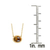 Gold Over Sterling Silver 2.20Ct Tiger Eye Solitaire Necklace