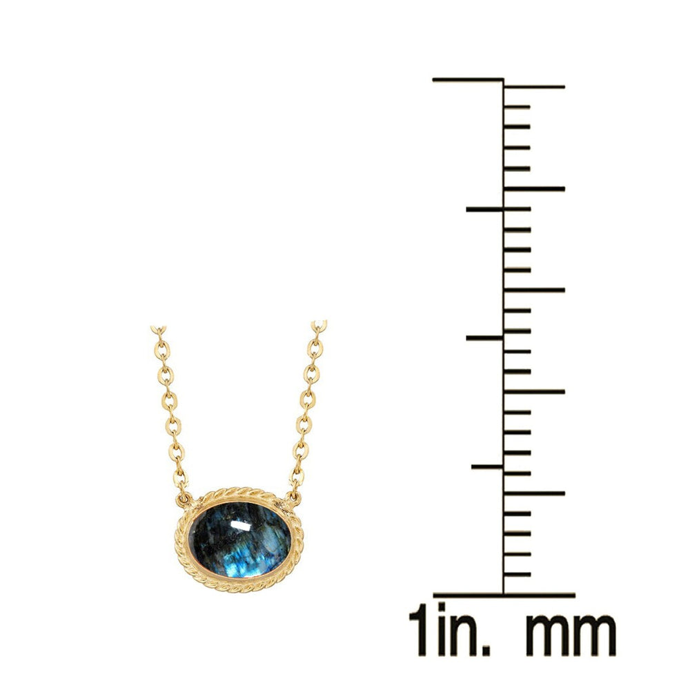 Gold Over Sterling Silver 2.20ct Labradorite Solitaire Necklace