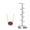 Gold Over Sterling Silver Amethyst Cabochon Solitaire Necklace