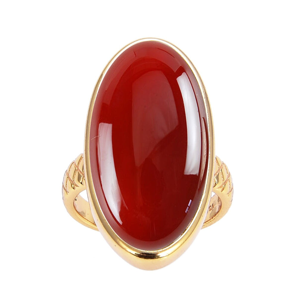 Gold Over Sterling Silver Carnelian Vintage Ring