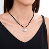 Gold Over Sterling Silver Howlite Pendant with 18" Black Cord and 2" Extension