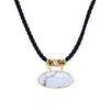 Gold Over Sterling Silver Howlite Pendant with 18" Black Cord and 2" Extension