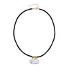 Gold Over Sterling Silver Howlite Pendant with 18" Black Cord and 2" Extension