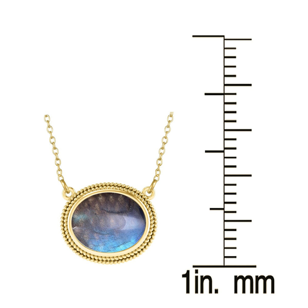 Gold Over Sterling Silver Labradorite Pendant Necklace