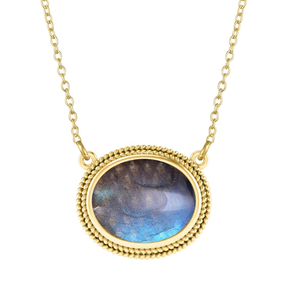 Gold Over Sterling Silver Labradorite Pendant Necklace