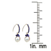 Gold Over Sterling Silver Lapis and Pearl Dangle Earrings