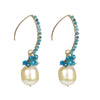 Gold Over Sterling Silver Natural Apatite and Pearl Dangle Earrings