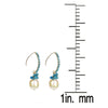 Gold Over Sterling Silver Natural Apatite and Pearl Dangle Earrings