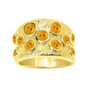 Gold Over Sterling Silver Natural Citrine Wide Band Ring