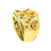 Gold Over Sterling Silver Natural Citrine Wide Band Ring