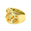 Gold Over Sterling Silver Natural Citrine Wide Band Ring