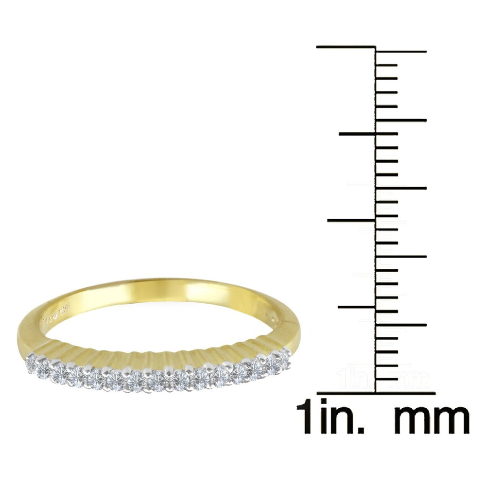 Gold Over Sterling Silver Natural White Diamond Band Ring