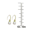 Gold Over Sterling Silver Peridot and Pearl Dangle Earrings