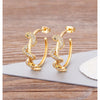 Gold Plated Snake Hoop Earrings With Cubic Zirconia