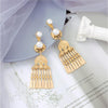 Gold Tone Imitation Pearl Chandelier Drop Earrings