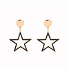 Gold & Black Open Star Drop Earrings