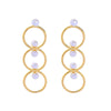 Gold & Faux Pearl Circular Drop Earrings