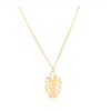 Gold leaf Necklace - White