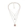 Gold-plated Hamsa Evil Eye Layered Necklace - White