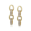 Goldtone Baguette Crystal Linked Drop Earrings