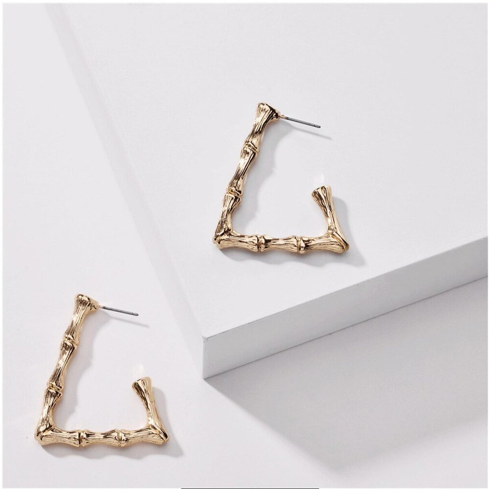 Goldtone Bamboo Earrings