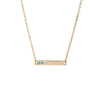 Goldtone Bar Necklace with Aurora Borealis Swarovski Crystals - White