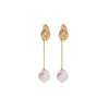 Goldtone Bar & Faux Pearl Drop Earrings