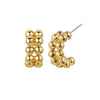 Goldtone Beaded Huggie Hoop Earrings