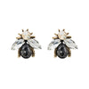 Goldtone Black Bee Stud Earrings