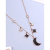 Goldtone Black Celestial Necklace - White