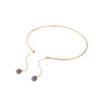 Goldtone Black Crystal Ball Necklace - White