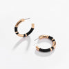 Goldtone Black Dainty Hoop Earrings