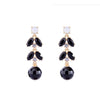 Goldtone Black Disco Ball Drop Earrings