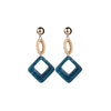 Goldtone Blue Drop Earrings