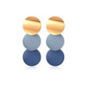 Goldtone Blue Gradient Circle Drop Earrings