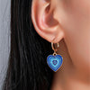 Goldtone Blue Gradient Heart Huggie Hoop Earrings