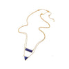 Goldtone Blue Lapis Lazuli Geometric Layered Necklace - White