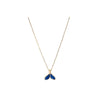 Goldtone Blue Whales Tail Pendant Necklace - White