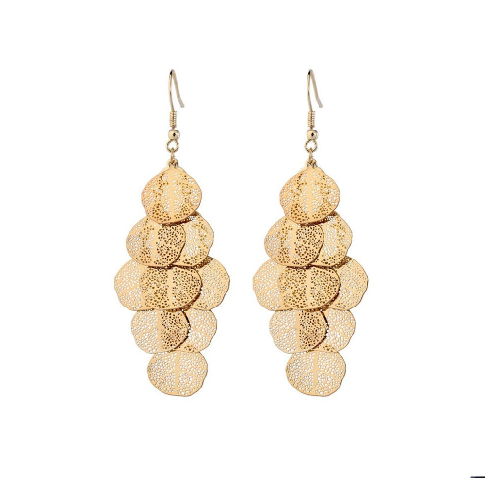 Goldtone Boho Circular Drop Earrings