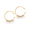 Goldtone Boho Statement Imitation Pearl Drop Earrings