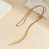 Goldtone Bolo Style Necklace - White