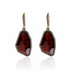 Goldtone Burgundy Geometric Drop Earrings