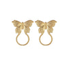 Goldtone Butterfly Open Circle Earrings