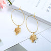 Goldtone Cactus Hooped Earrings