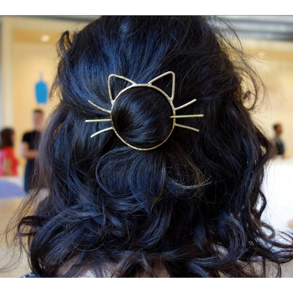 Goldtone Cat Hair Pin