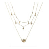 Goldtone Celestial Eye Layered Necklace - White