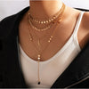 Goldtone Celestial Layered Necklace - White