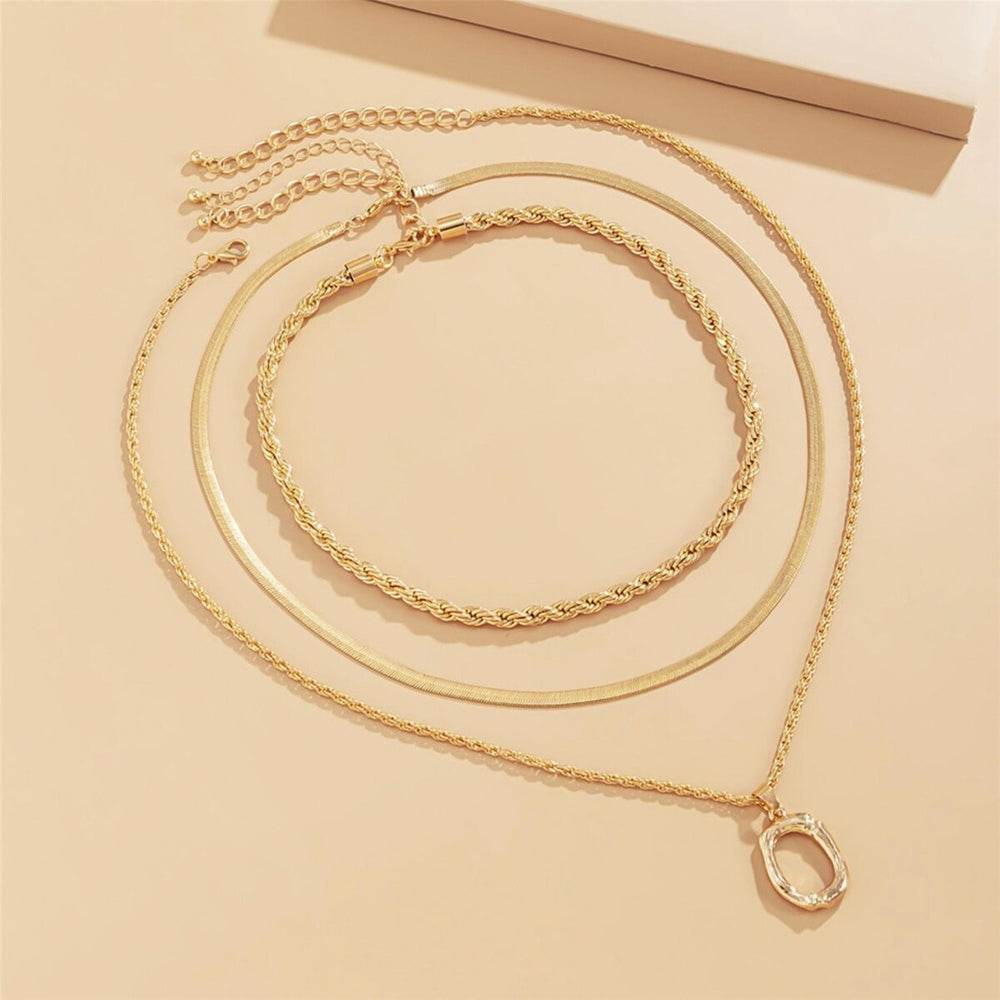 Goldtone Chain Layered Necklace - White