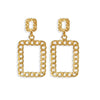 Goldtone Chain Link Rectangular Earrings